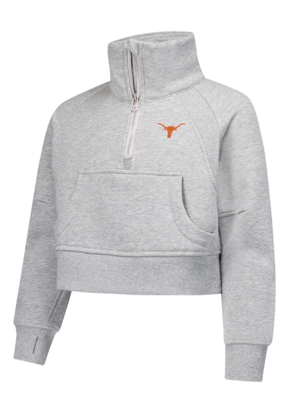 Garb Girls Texas Longhorns Dawn Raglan Fleece Cropped Half-Zip Sweatshirt NWT